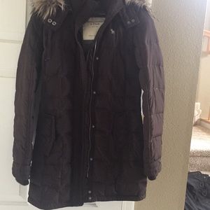 Abercrombie Quilted Down Jacket with Fur Hood